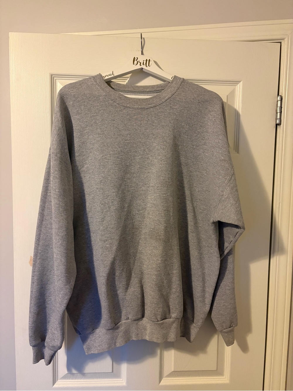 Classic Grey Crewneck Sweater - Men's